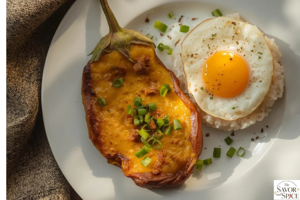 tortang talong with giniling.