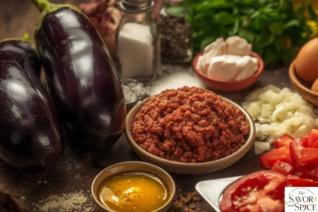 ingredients required to make tortang talong with giniling.