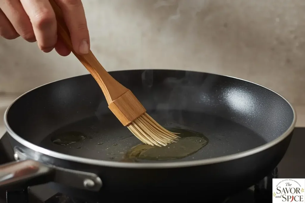 heating pan to make Russian blinis.