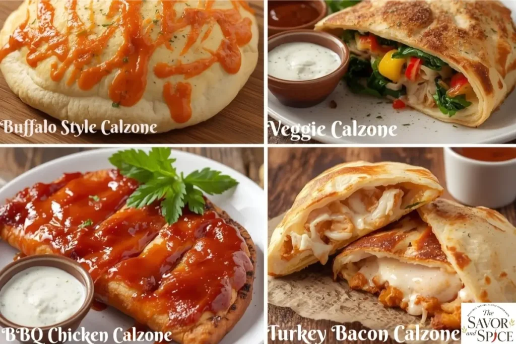 Variation of Chicken Bacon Ranch Calzone with ranch dip, fresh salad, and fries.