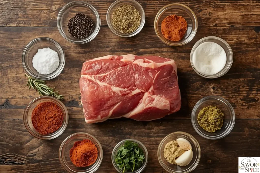 Ingredients to make pot roast seasoning for pot roast.