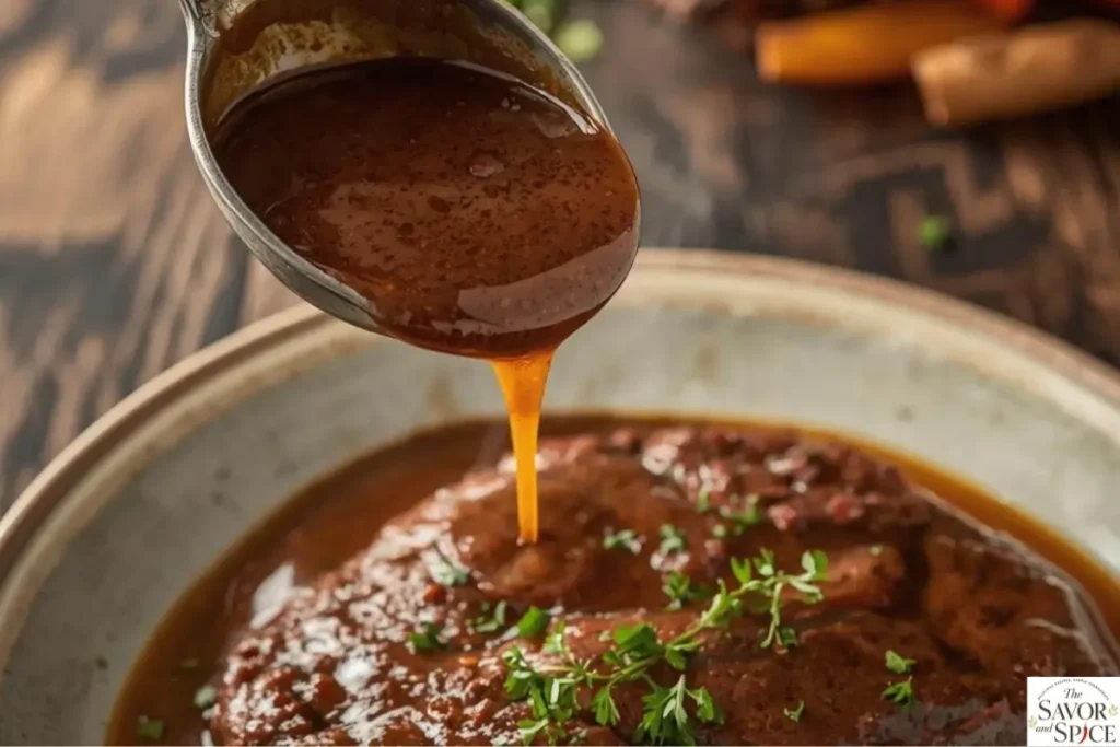 Making gravy for pot roast.