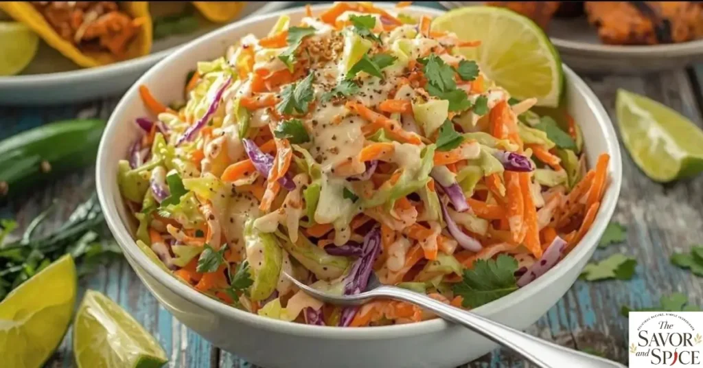 Mexican Coleslaw Recipe ( fresh, tangy and perfect for tacos )
