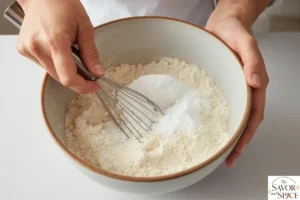 mixing dry ingredients.