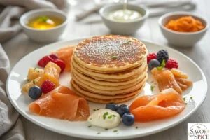 Russian blinis ready to serve.