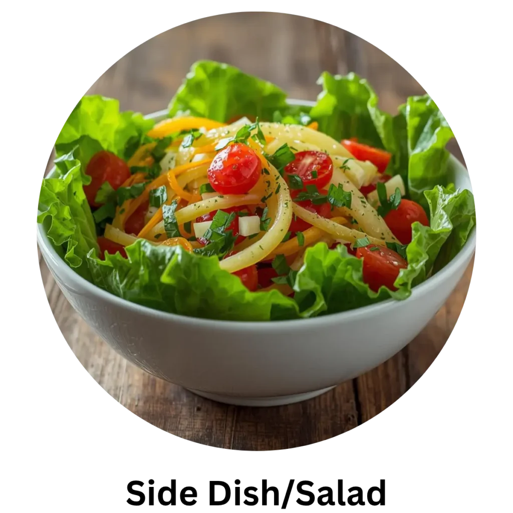 freshly prepared salad in white bowl.