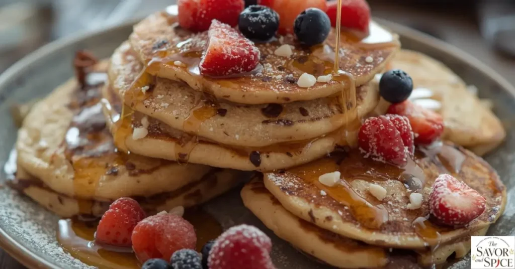 Almond milk pancakes recipe.
