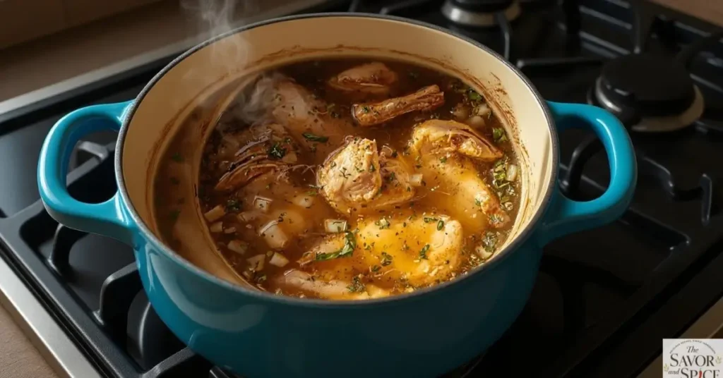 Best Caldo de Pollo recipe - Add Aromatics and Herbs.