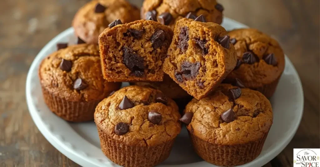Chocolate chip pumpkin spice muffins.