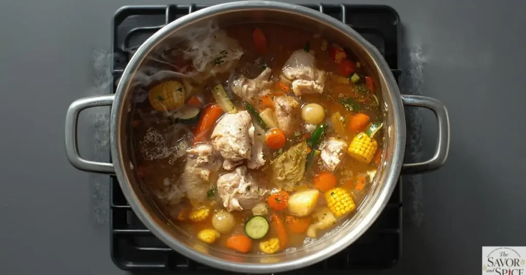 Easy Caldo de Pollo recipe - Cook the Vegetables.
