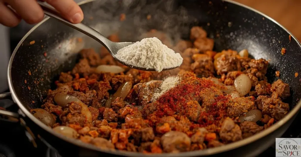 Make a quick roux to make homemade hamburger helper stroganoff.