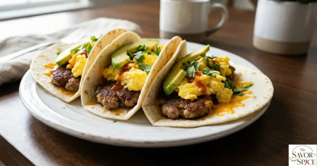 breakfast sausage smash tacos recipe.