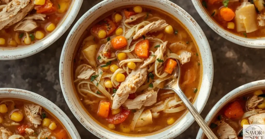 Coldo de pollo served in white bowl.