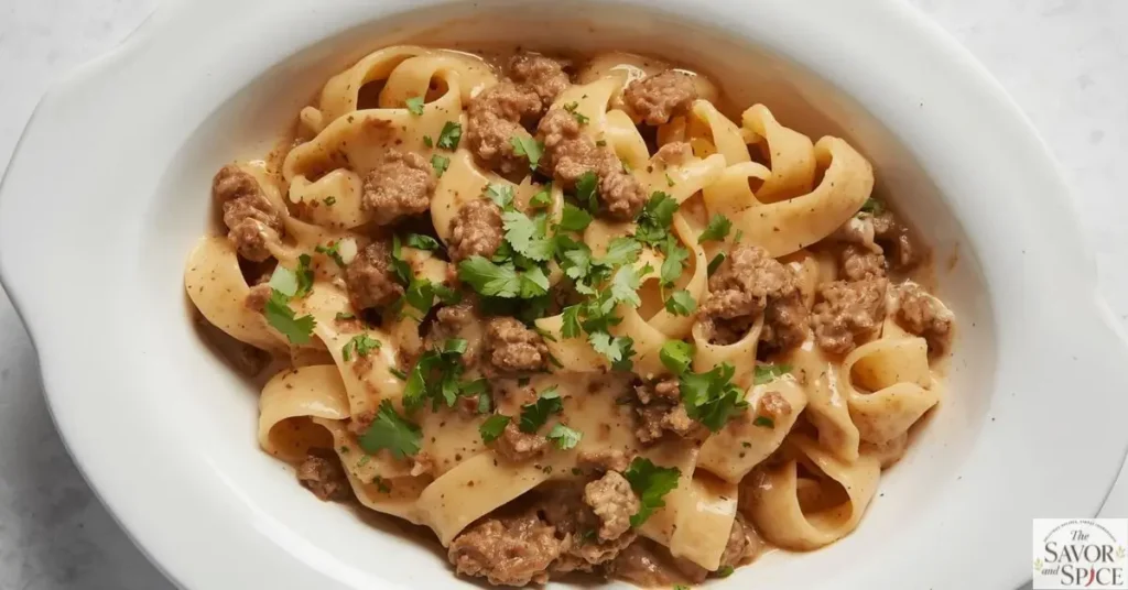 hamburger helper stroganoff with Greek yogurt.