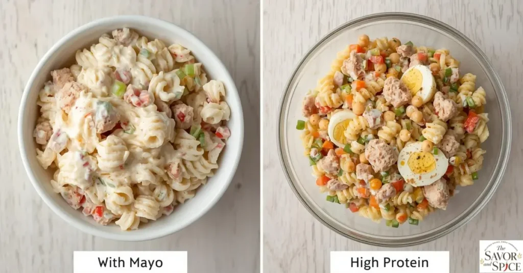 Tuna pasta salad variations.