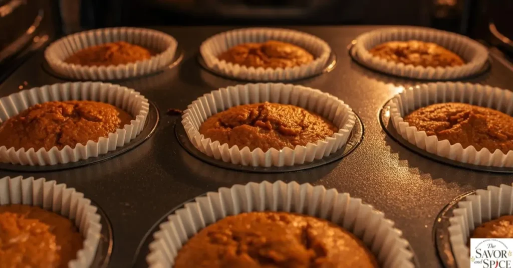 baking pumpkin spice muffins.