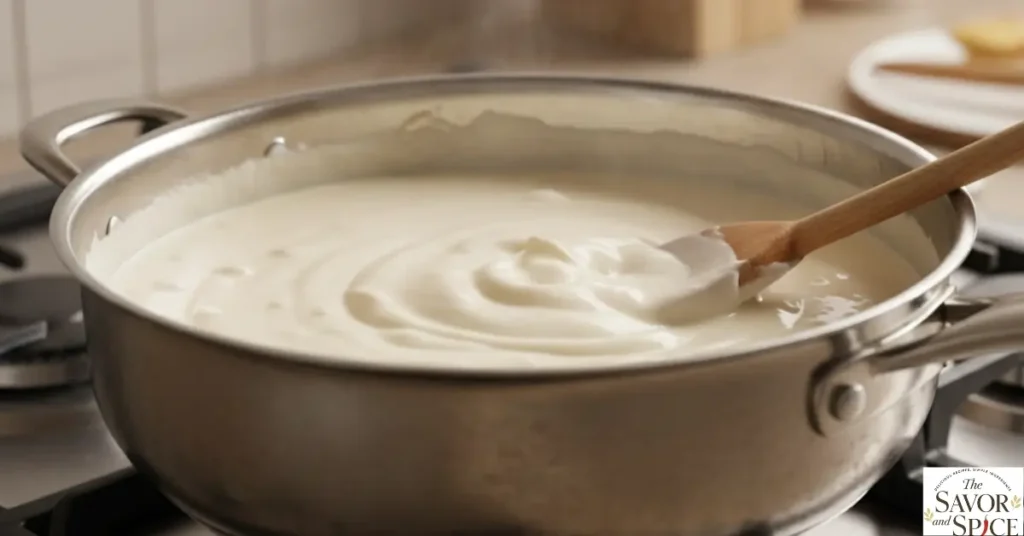 How to make  white sauce for creamy alfredo pasta.