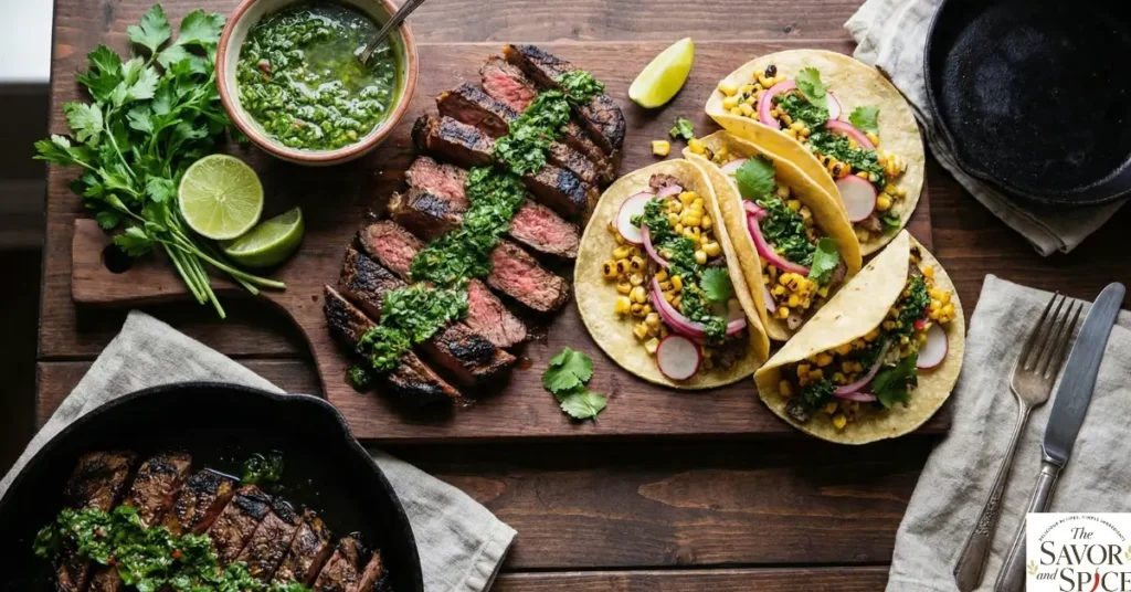Quick Chimichurri Sauce for steaks and tacos.