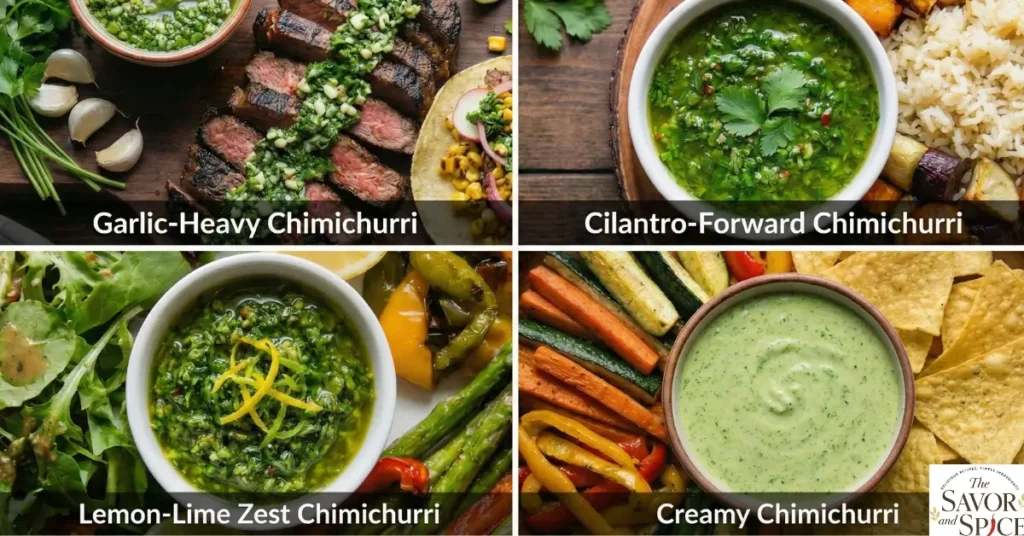 Variations of Chimichurri Sauce.