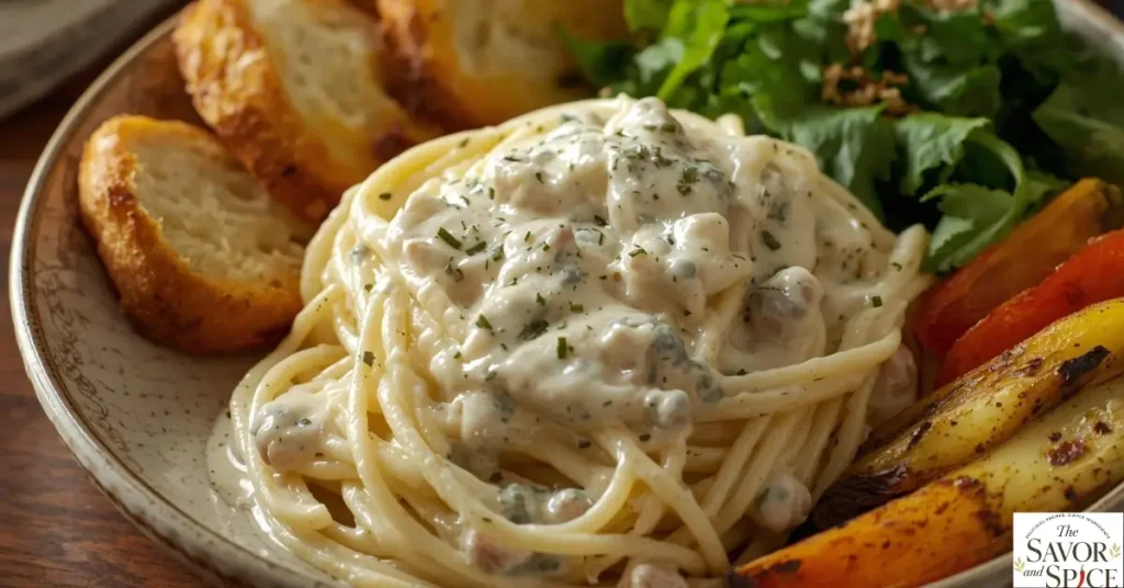 White sauce alfredo pasta with no cream.