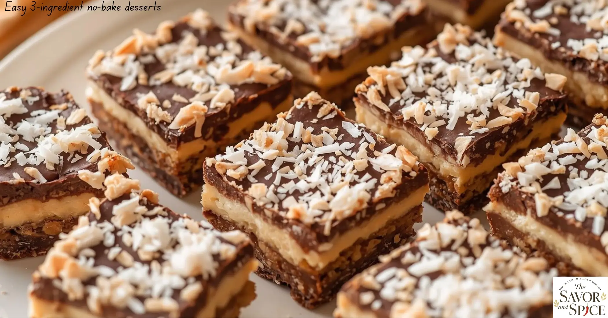 Colorful and delicious easy 3-ingredient no-bake desserts, stacked and ready to serve, bright and appetizing pantry-friendly treats.