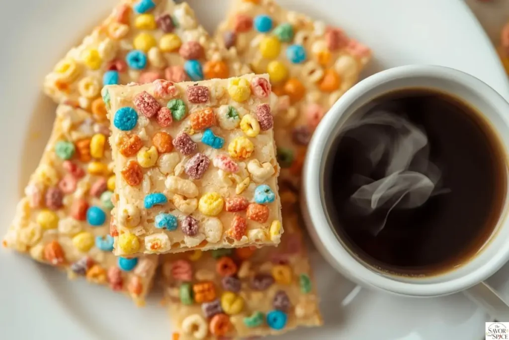 Delicious and fun Fruity Pebbles Cereal Bars Recipe - a perfect sweet treat for breakfast, snacks, or dessert.